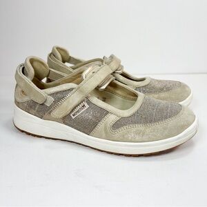 Mephisto Rejine Mary Jane Sneakers Beige Gold Womens size 7.5